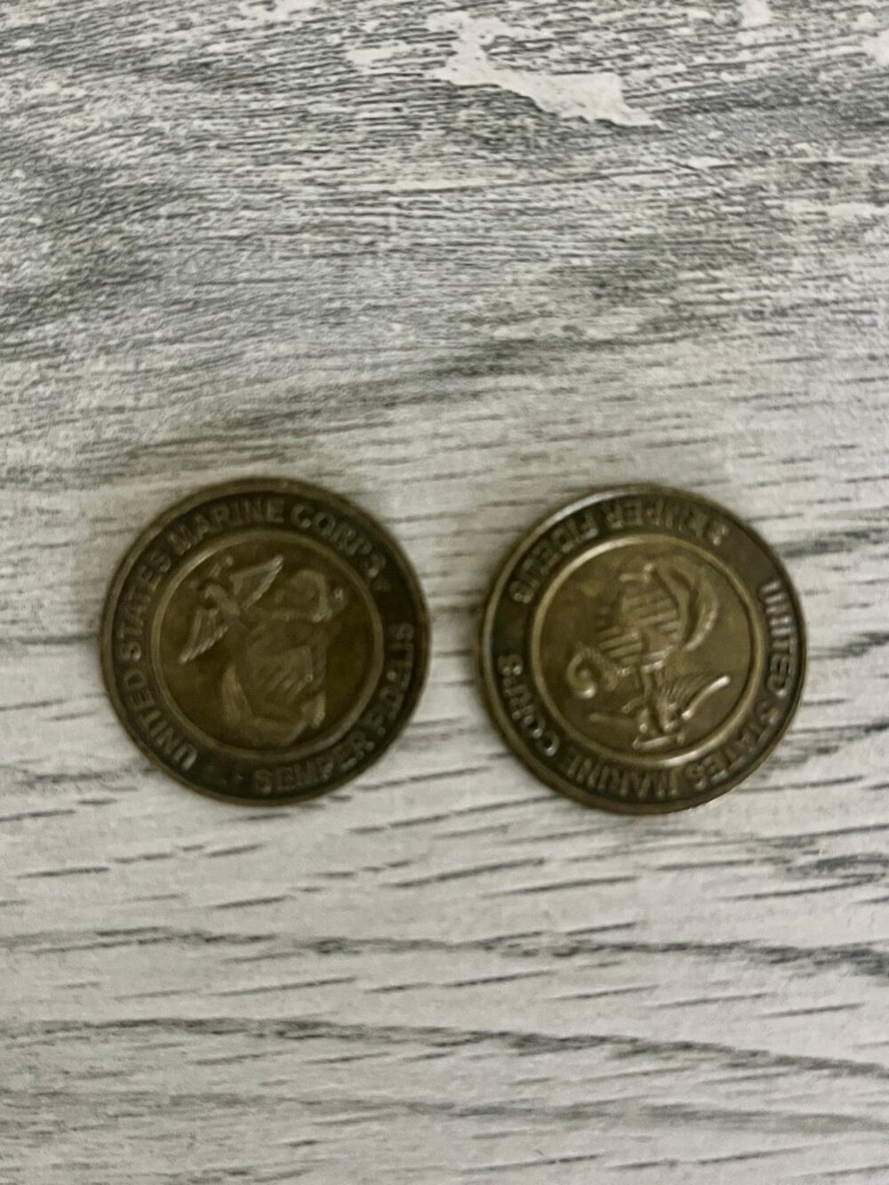 US Marine Corps USMC Toys For Tots Coin Semper Fidelis Marine Foundation 2 Coins